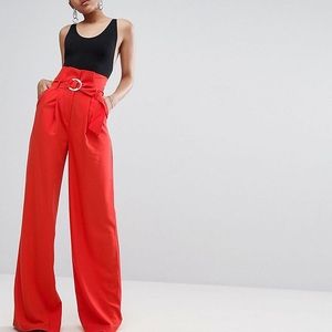 Wide leg high waisted pants